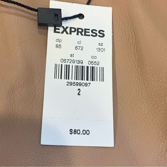 Express Straight Super High Rise Pants Size 2 Tan Color - Picture 8 of 12